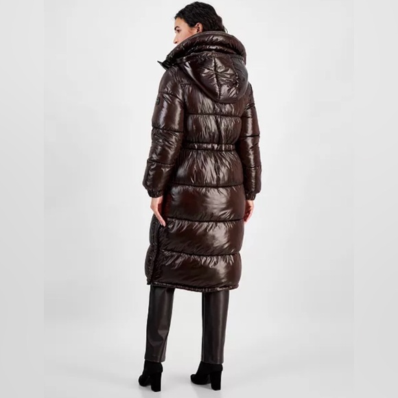 Michael Kors Shine Hooded Anorak Puffer Coat in Brown - Picture 4 of 4